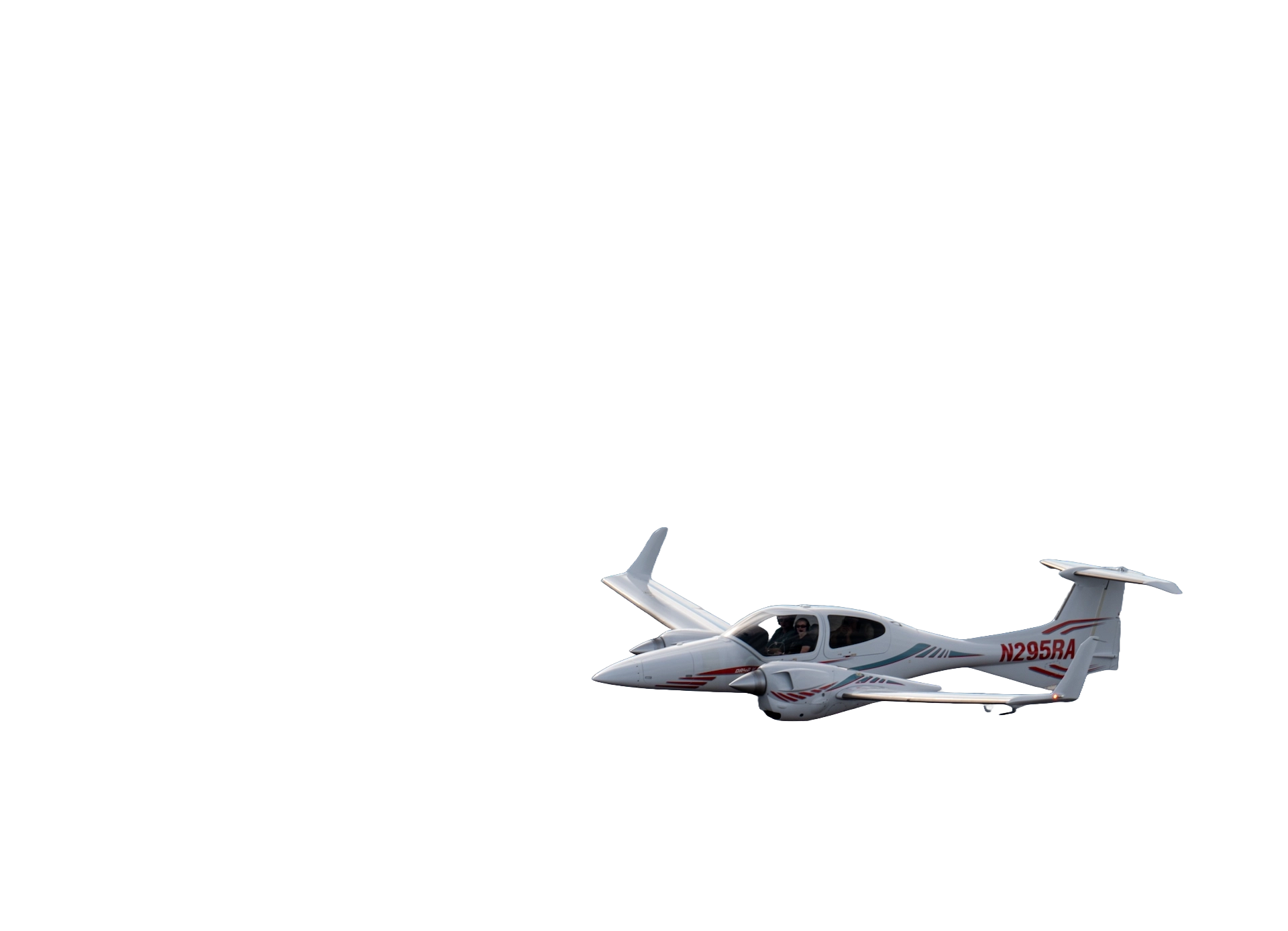 Airplane flying with transparent background