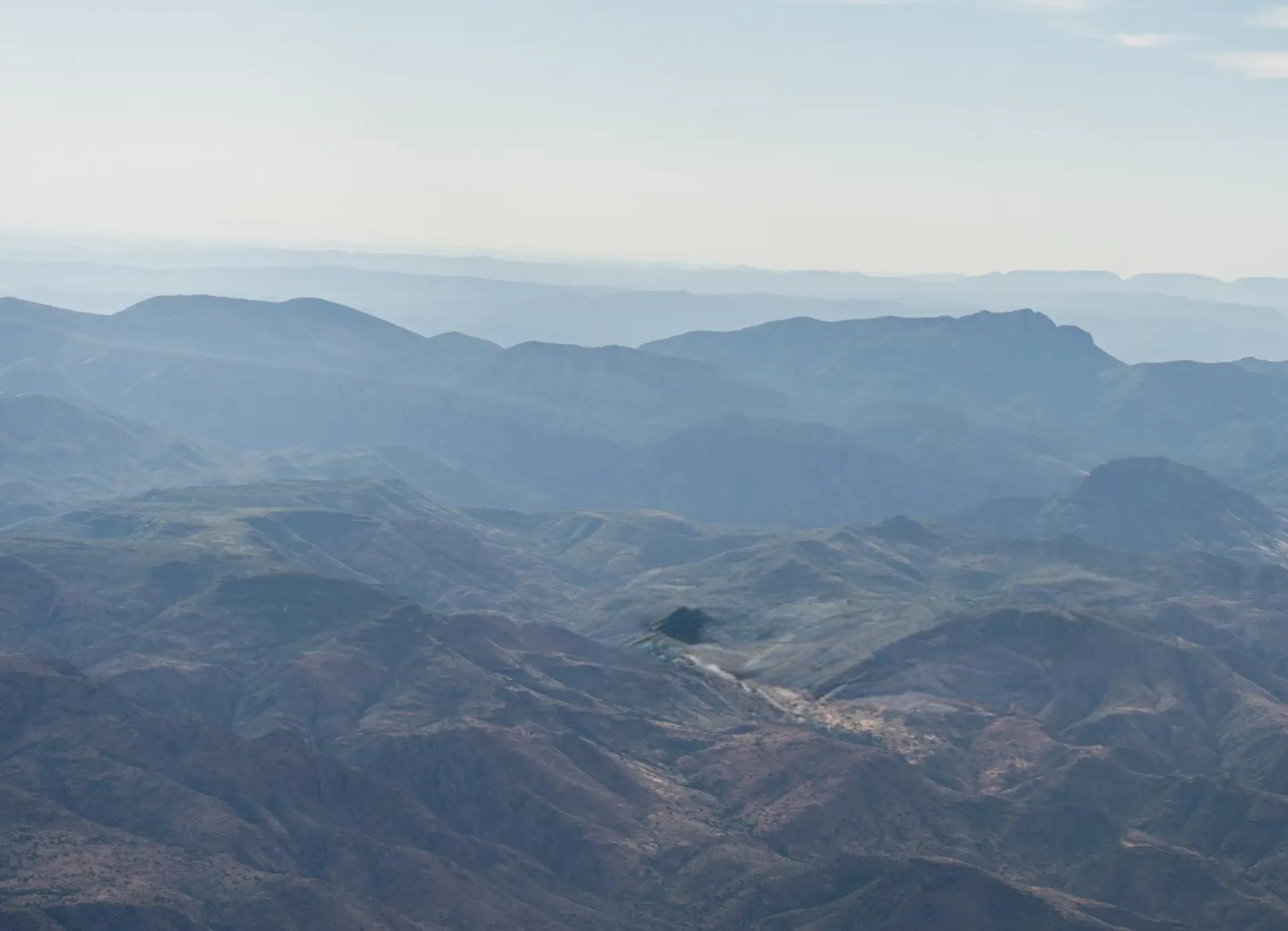 Mountain landscape seen from the air