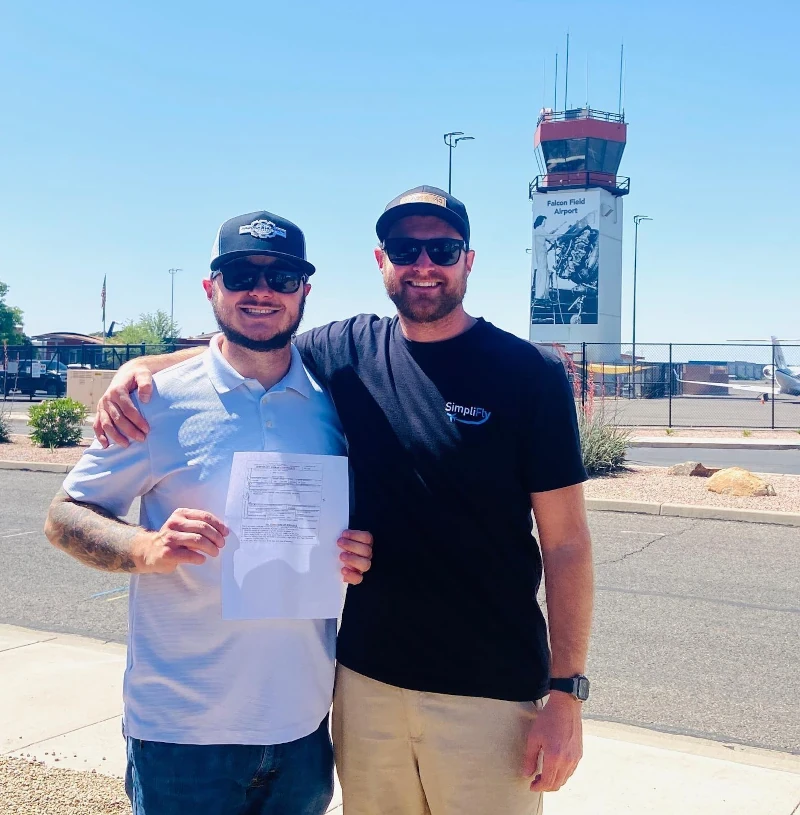 Student pilot passing a checkride
