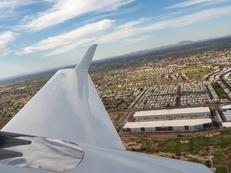 Discovery flight over Phoenix, AZ valley